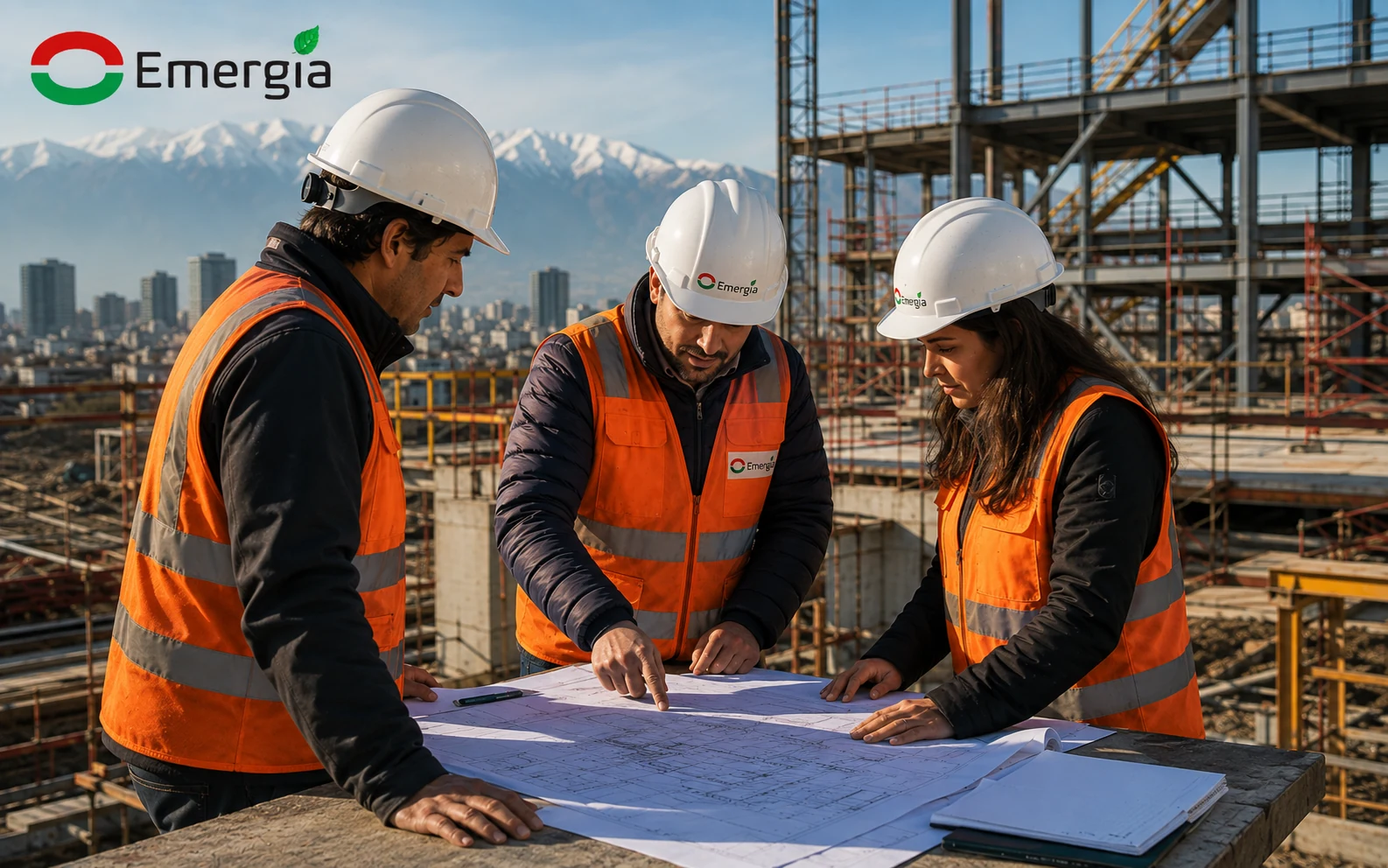 Técnicos de Emergia revisando un tablero eléctrico
