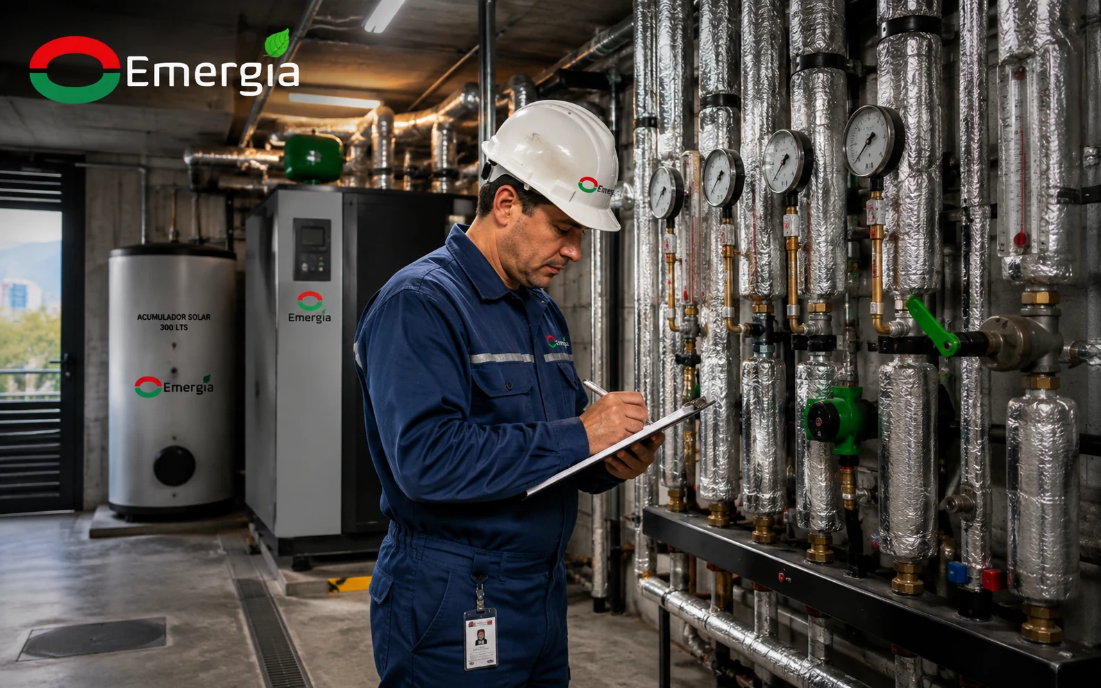 Técnico de Emergia trabajando en instalación